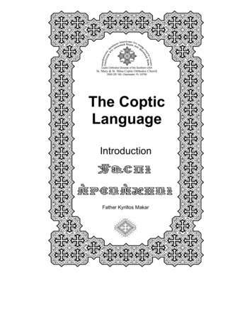The Coptic Language - Coptic Orthodox Diocese Of The .