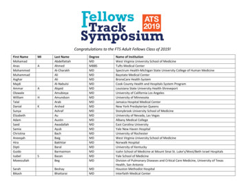 Congratulations To The FTS Adult Fellows Class Of 2019!