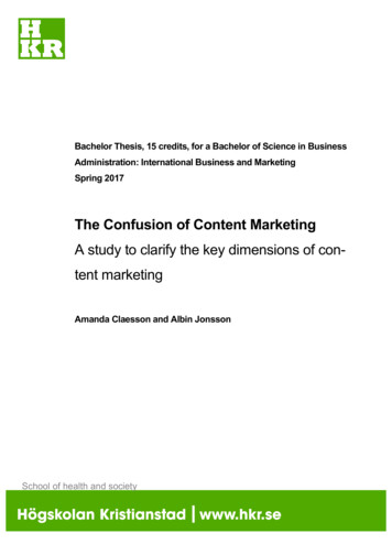 CONTENT MARKETING S EFFECT ON CUSTOMER 