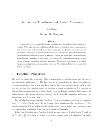 The Fourier Transform And Signal Processing