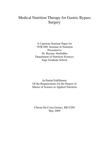 Medical Nutrition Therapy For Gastric Bypass Surgery