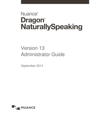 Dragon NaturallySpeaking 13 Administrator Guide - Nuance