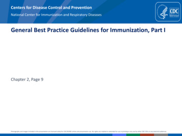 General Best Practice Guidelines For Immunization, Part I