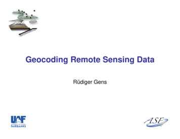 Geocoding Remote Sensing Data - GitHub Pages
