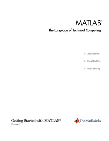 Getting Started With MATLAB - UiO