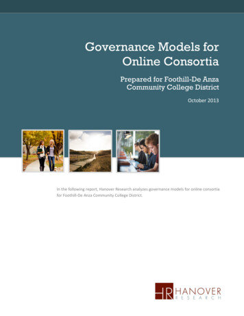 Governance Models For Online Consortia - De Anza College