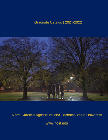 2021-2022 Graduate Catalog - North Carolina A&T State University