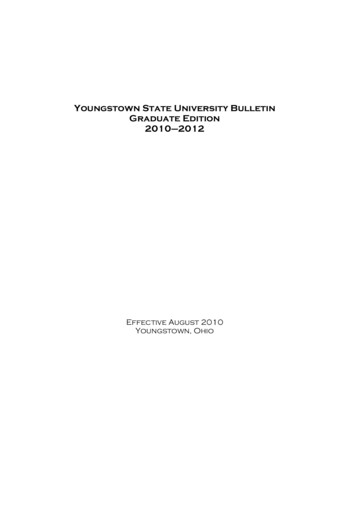 Youngstown State University Bulletin Graduate Edition 2010-2012