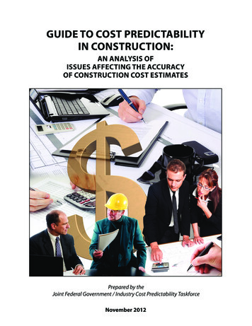 Guide To Cost PrediCtability In ConstruCtion