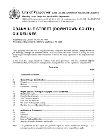 Downtown South Granville Street Guidelines