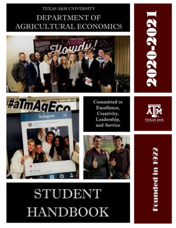 STUDENT HANDBOOK - Texas A&M University