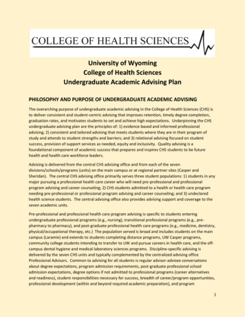 College Of Health Sciences Academic Advising Plan For Undergraduate .