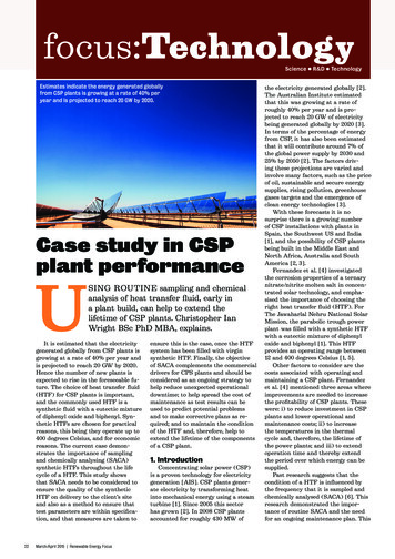 Study Of Heat Transfer Fluid In CSP Plant Performance