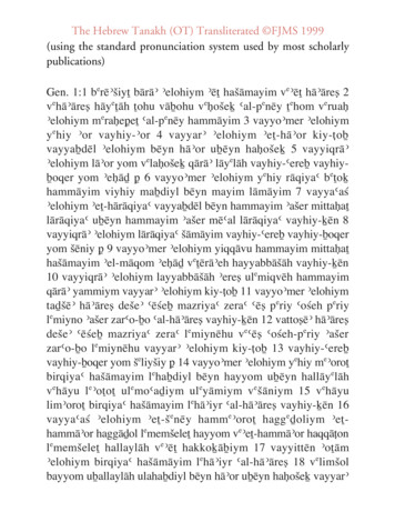 The Hebrew Tanakh (OT) Transliterated FJMS 1999 (using .
