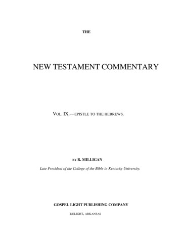 NEW TESTAMENT COMMENTARY - ICOTB