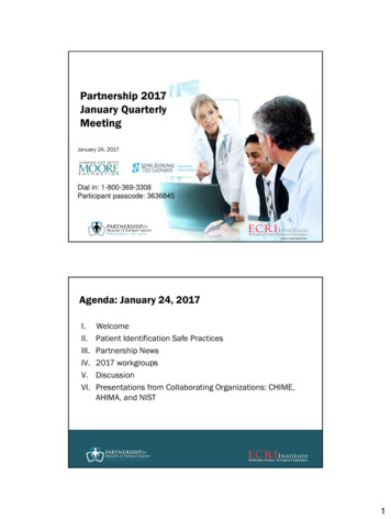 Partnership 2017 January Quarterly Meeting - ECRI