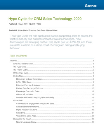 Hype Cycle For CRM Sales Technology, 2020