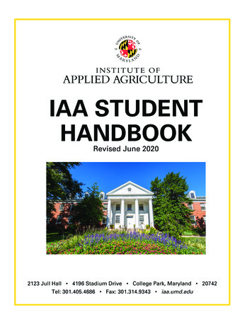 Iaa Student Handbook - Umd