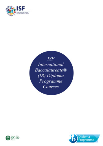 ISF International Baccalaureate (IB) Diploma Programme .