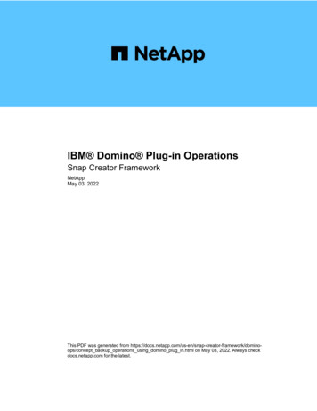 IBM Domino Plug-in Operations - NetApp