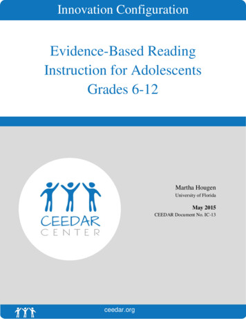 Evidence-Based Reading Instruction For Adolescents 