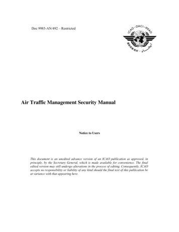 Air Traffic Management Security Guidance - AviationChief 