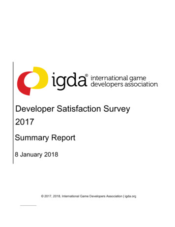 Developer Satisfaction Survey 2017