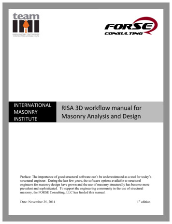 INTERNATIONAL! RISA!3D!workflow!manual!for