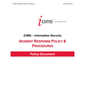 Incident Response Policy & Procedures - ICIMS