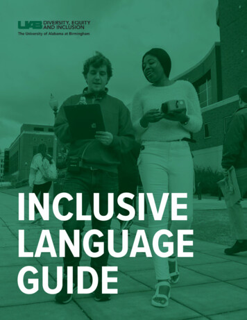 INCLUSIVE LANGUAGE GUIDE - University Of Alabama At 