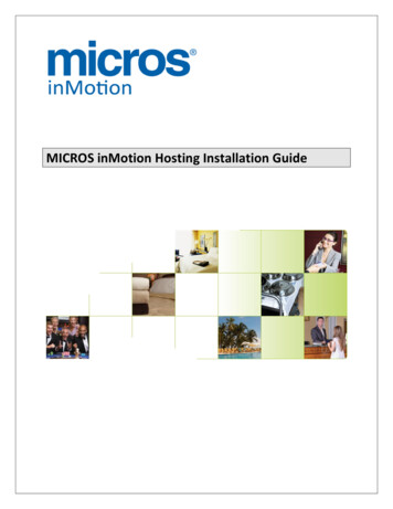 MICROS InMotion Hosting Installation Guide - Oracle
