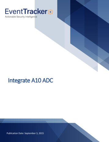 Integrate A10 ADC - Netsurion
