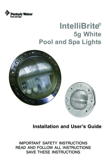IntelliBrite 5G White Pool And Spa Lights Manual