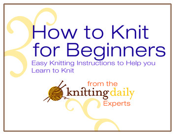 How To Knit For Beginners - Carleton University