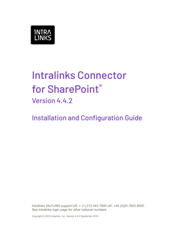 Intralinks Connector For SharePoint Installation Guide