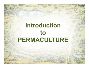 Introduction To PERMACULTURE - Ctrcd 