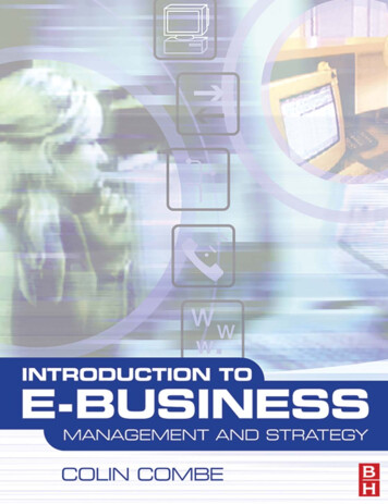 Introduction To E-Business Management And Strategy