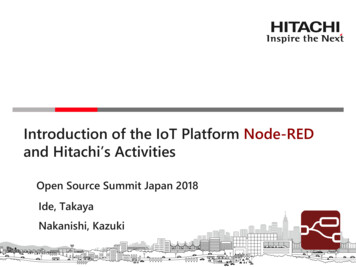Introduction Of The IoT Platform Node-RED And Hitachi’s .