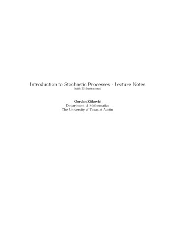 Introduction To Stochastic Processes - Lecture Notes