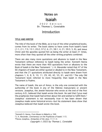 Notes On Isaiah - Plano Bible Chapel