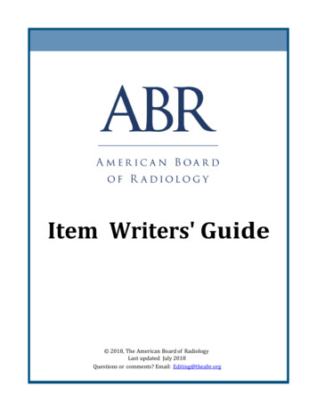 Item Writers' Guide - ABR