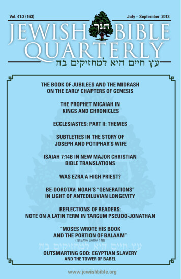 THE BOOK OF JUBILEES AND THE MIDRASH ON THE EARLY 