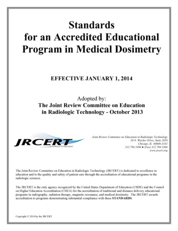 Standards 2014-Medical Dosimetry - UNC School Of Medicine