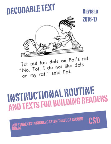 DECODABLE TEXT Revised 2016-17