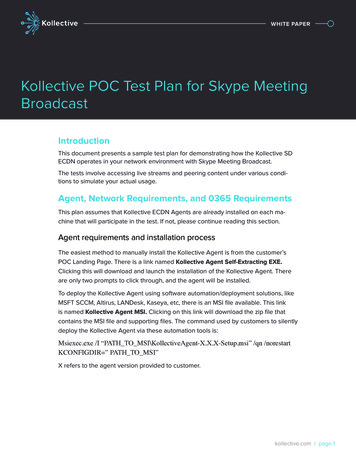 Kollective POC Test Plan For Skype Meeting Title Broadcast