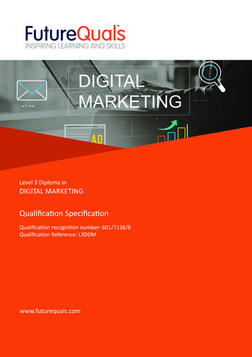 Level 3 Diploma In Digital Marketing - Specification
