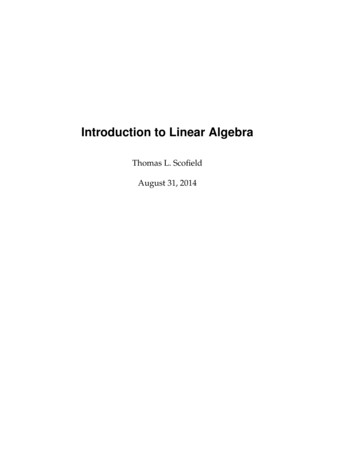 Introduction To Linear Algebra - Calvin University