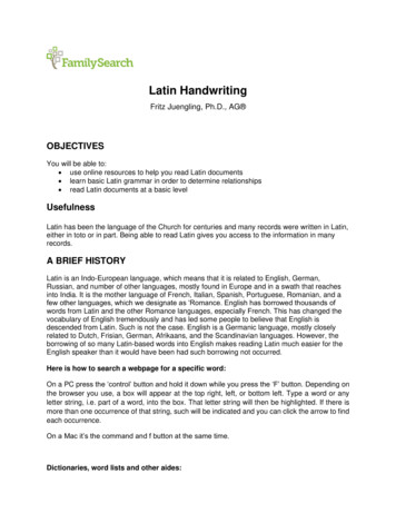Latin Handwriting - FamilySearch