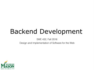 Lecture 13 - Backend Development - George Mason University