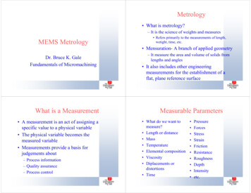 Lecture 19 MEMS Metrology - The College Of Engineering At .